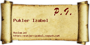 Pukler Izabel névjegykártya